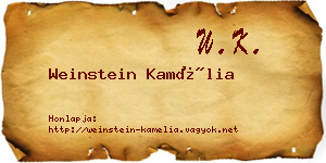Weinstein Kamélia névjegykártya